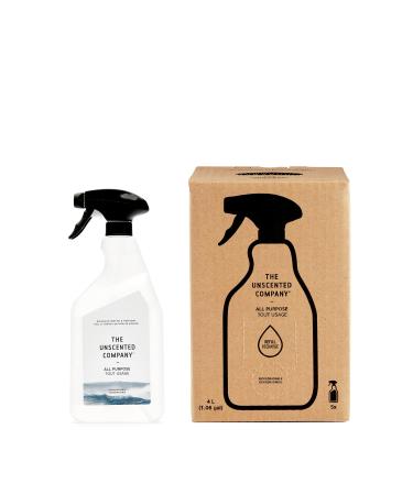 The Unscented Company All Purpose cleaner Bottle 800 ml + All Purpose Refill Box 4L Biodegradable Fragrance Dye and Phosphate Free Unscented Home Care