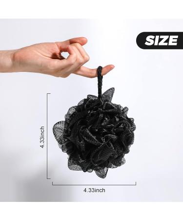 KPSHIRE Pack of 4 Shower Puff Bath Sponge - Extra Soft Shower Loofah for Cleaning & Exfoliating | Black Skin Cleaning Shower Sponge - Comfortable Body Scrubber | Body Scrunchies for Baby & Adults Black Pack of 4 - Buy Online on GoSupps.com