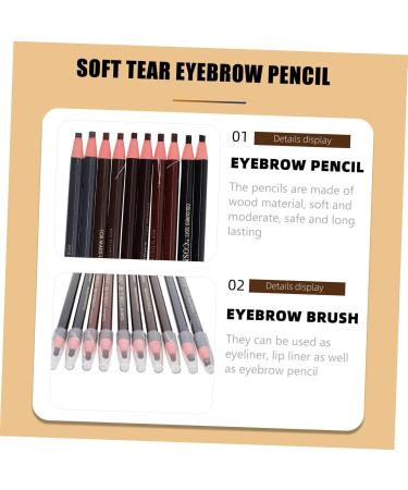 Healeved 10pcs Eyebrow Pencil Brow Pens Micro for Face Pro Tools Debarking Tool Makeup Pens Paper - Buy Online on GoSupps.com