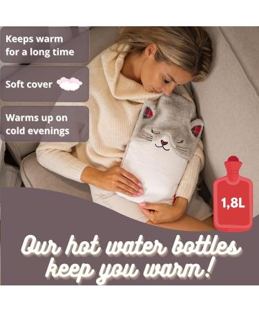 Buy Soxo Funny Hot Water Bottle with Cover - Unique Gift for Men & Women - Cat Design - International Shipping Available - Buy Online on GoSupps.com