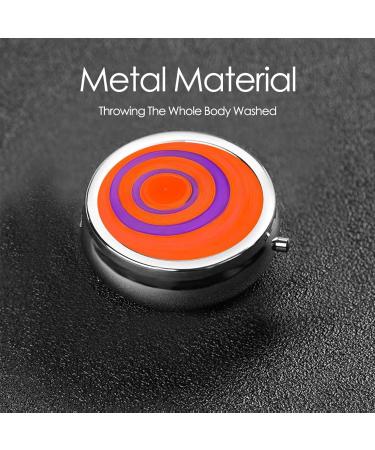 Orange Circle Round Pill Box Organizer - 3 Compartments for Travel & Daily Use - Portable Pill Case for Purse or Pocket - Buy Online on GoSupps.com