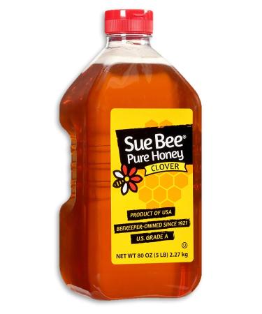 Sue Bee Pure USA Clover Honey 80 oz (5 lbs) - Premium Grade from USA Beekeepers - Buy Online on GoSupps.com