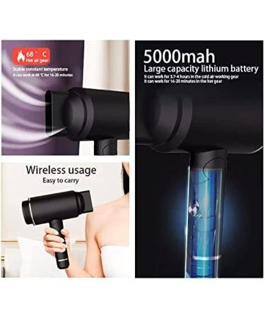 Foldable Cordless Hair Dryer Built-in 5000mAh Battery Rechargeable Blow Dryer Portable Travel Hair Dryers for Women/Kids Outdoor Camping Beaches Pleasant63 - Buy Online on GoSupps.com