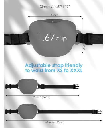 Gobeigo Silicone Dog Treat Bag & Training Clicker - Magnetic Closure for Treats Puppy Training & Dog Walks - Gray Hip Belt Fanny Pack - Buy Online on GoSupps.com