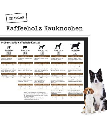 Chewies Coffee Wood Caustab for Dogs - 100% Natural Chewing Bones & Durable Dog Toys - Size S (Up to 12 kg) - Eco-Friendly Accessories - Buy Online on GoSupps.com