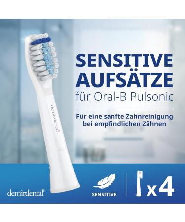 Sensitive Brush Heads for Oral-B Pulsonic & Slim One Clean Luxe - 4 Soft Replacement Brushes | Demirdental - Buy Online on GoSupps.com