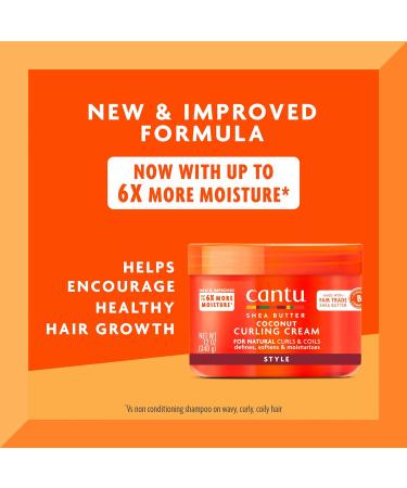 Cantu Shea Butter Coconut Curling Cream 12 Oz - Best Curl Definition & Moisture for Curly Hair | Shop Internationally - Buy Online on GoSupps.com
