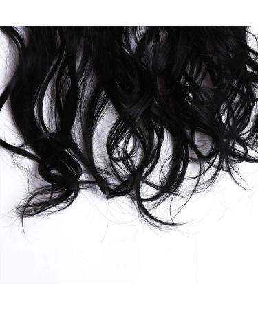 Clip In Hair Extensions 17in Curly Hairpiece One Piece 5 Clips Hair Pieces Wavy Synthetic - Jet Black 3/4 Full Head - Buy Online on GoSupps.com