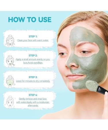 Turmeric Vitamin C Clay Face Mask Set - Dead Sea Mud, Green Tea, Oil Control for Acne - 2.5 OZ - Men & Women - Buy Online on GoSupps.com