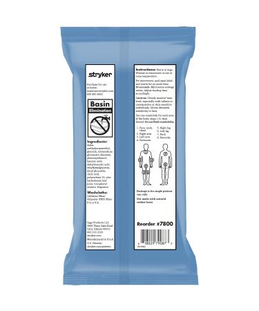 Stryker Sage Essential Bath Cleansing Washcloths - 48 Fresh Scented No-Rinse Wipes | Hypoallergenic, Ultra-Soft Cloths - 6 Packs - Buy Online on GoSupps.com