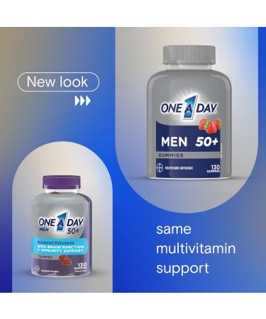 One A Day Men 50 Plus Multivitamin Gummies- Advanced Multivitamin Gummy with Brain Function & Immunity Support Formulated with Vitamins & Minerals for Men 50+ 130 Gummies - Buy Online on GoSupps.com