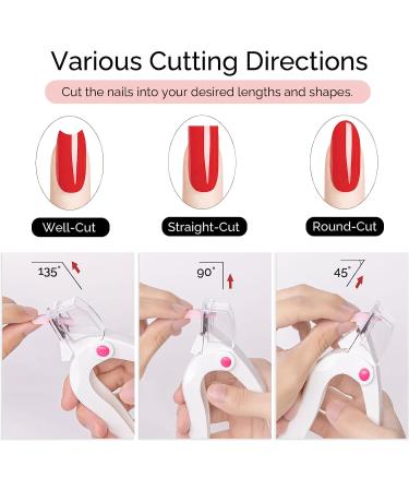 MelodySusie White Adjustable Stainless Steel Nail Clippers for Acrylic Nails - Professional Rotary Cutter for False Nail Tips - Manicure Salon Tool - Buy Online on GoSupps.com