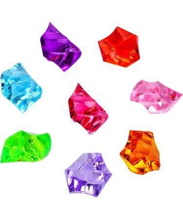 Premium Multicolored Fake Crushed Ice Rock Gems - 180-190pcs | Acrylic Ice Crystals for Kids Toy, Wedding Decor, Crafts - Buy Online on GoSupps.com