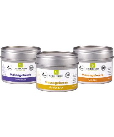 Greenendoor Nature Massage Cerps Spar-Set Vegan 300ml Bio Soy Wachs Bio Oils of course without animal testing warm massage oil remains liquid on the skin natural cosmetics Massages gifts - Buy Online on GoSupps.com