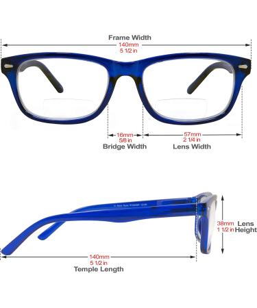 Seymore Classic Retro Bifocal Reading Glasses - Clear Grey 2.5x - Buy Online on GoSupps.com