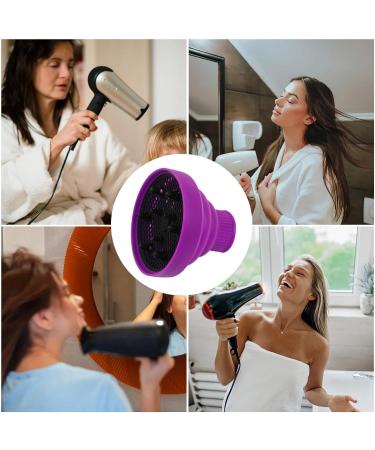 Generic Hair Dryer Hood | Foldable Silicone Hair Dryer Nozzle Heat Resistant - Soft Blow Dryer Accessory Multifunctional Hair Styling Supplies for Girls Purple - Buy Online on GoSupps.com