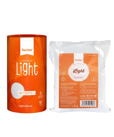 Xucker Light Erythrit 1kg can + Light 1kg refill pack - calorie -free crystal sugar replacement than vegan & tooth -friendly sugar Alternative I sugar -free 0 kcal 100% sweet i 2x1kg