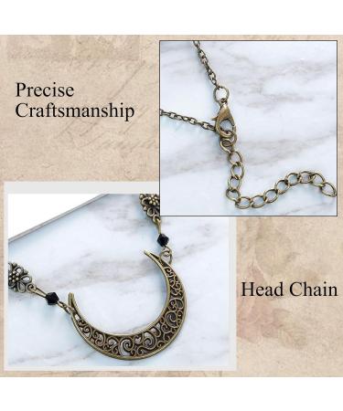 Headpiece Medieval Accessories Women Boho Moon Head Chain Gothic Accessories Headpiece Boho Head Chain Adjustable Accessories for Women Bridal Wedding or Leisure Events - Buy Online on GoSupps.com