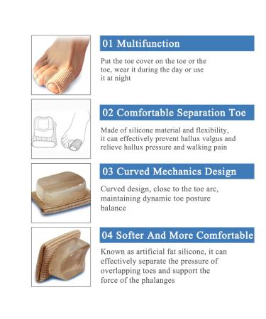 FILFEEL Bunion Corrector 4 PCS Toe Straightener Splint with Tube Sleeve - Pain Relief for Hallux Valgus & Hammer Toe - Buy Online on GoSupps.com