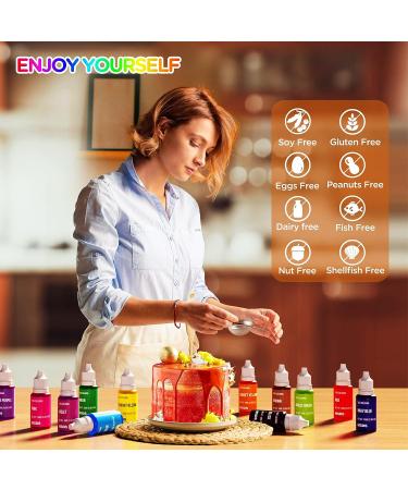 12 Vibrant Color Food Coloring Set - Edible Neon Icing Dye for Baking & Decorating - 0.35 Fl. oz Bottles - Buy Online on GoSupps.com