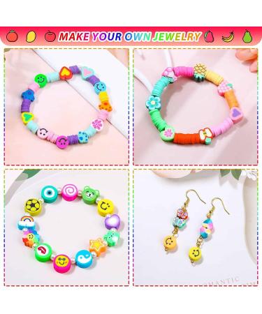 480 Pcs Fruit Flower Polymer Clay Beads - Trendy Smiley Bead Charms for Jewelry Making - Buy Online on GoSupps.com