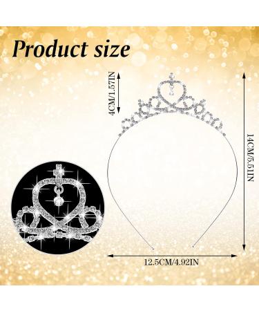 WLLHYF Silver Princess Crown Crystal Sash Tiara Rhinestone Headband Hair Accessories for Birthday Christmas Decoration Women Girls Bridal Wedding Hair Bands Jewellery Baroque - Buy Online on GoSupps.com