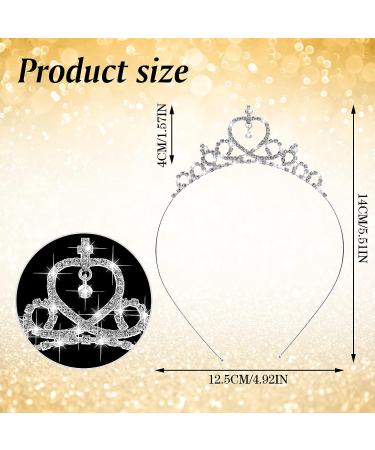 Silver Princess Crown Crystal Sash Tiara Headband for Women & Girls - Wedding & Birthday Hair Accessory - Buy Online on GoSupps.com
