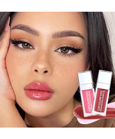 FANXITON Lip Oil Set - Hydrating Tinted Gloss Duo in Cherry Pink and Sexy Red | Non-Sticky Lip Plumper and Revitalizing Care Oils - Buy Online on GoSupps.com