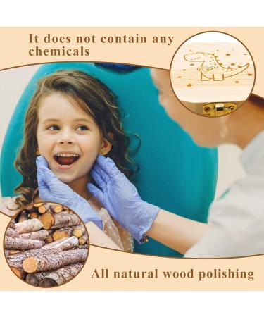 Vocemeri Wooden Milk Teeth Box - Dinosaur Tooth Souvenir for Boys & Girls - Buy Online on GoSupps.com