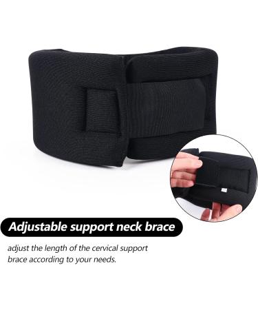 Adjustable Soft Foam Neck Brace for Pain Relief - Black 3 Depth Collar - Universal Cervical Support for Sleep and Injury Recovery - Buy Online on GoSupps.com