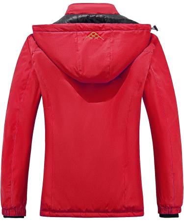 INVACHI Women's Waterproof Ski Jacket - Red, Small | Warm Winter Snow Coat - Windbreaker Hooded Raincoat - Buy Online on GoSupps.com