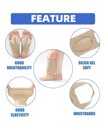 Arch Support Inserts for Plantar Fasciitis Relief - Non-Slip Gel Pads for Flat & High Arches - Unisex Skin Color - Buy Online on GoSupps.com