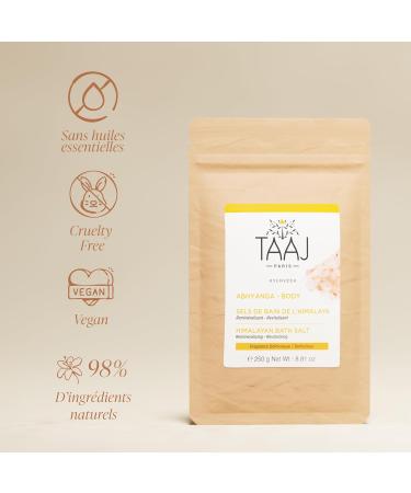 TAAJ | Himalayan Bath Salts | Detoxifies the Body | Hydrated and Satin-Smooth Skin | A Unique Moment of Relaxation in Your Bath | Made in France | Cruelty-Free | Pack of 2 x 250g - Buy Online on GoSupps.com