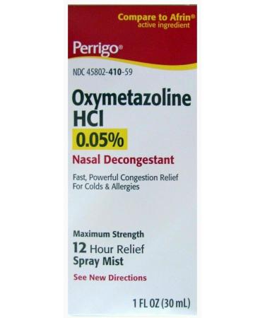 Perrigo 12 Hour Original Nasal Spray 1 Fl Oz. Qty 4 Pack Compare to Afrin