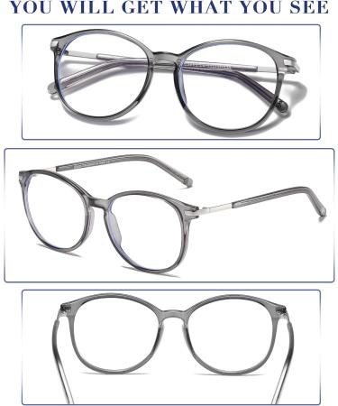 DUCO Vintage Round Blue Light Glasses for Men & Women | Blue Ray Blocking Non-Prescription Eyewear | Computer Screen Glasses Grey 5213 - International Shipping Available - Buy Online on GoSupps.com