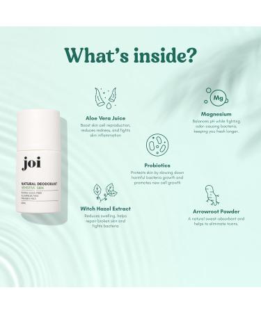 Joi Natural Deodorant Roll On Deodorant with Chamomile Essential Oils for Sensitive Skin Aluminum & Baking Soda Free Enhanced with Probiotics & Magnesium Vegan & Cruelty-Free 1.69 Oz - Buy Online on GoSupps.com