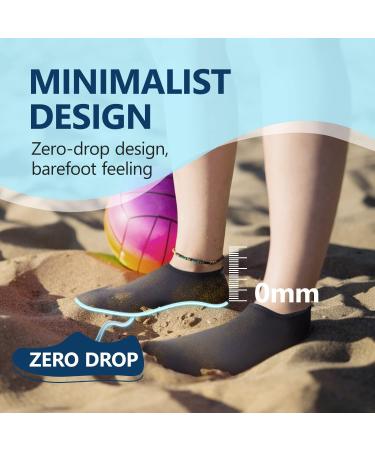 JACKSHIBO Quick-Dry Water Shoes for Women Men - Aqua Socks for Cruise, Beach, Pool, Yoga - Pure Black, Size 9-10.5 Women/8-9.5 Men - Buy Online on GoSupps.com