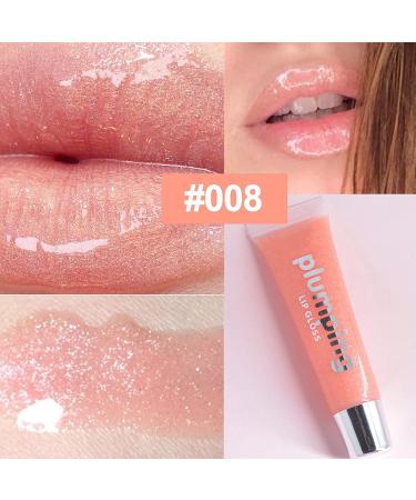 Glossy Plumping Lip Gloss | Clear Glitter | Hydrating Lip Glow Oil - Long Wear, Non Sticky & Sparkly - Shiny Jelly Lip Gloss for Women - Buy Online on GoSupps.com