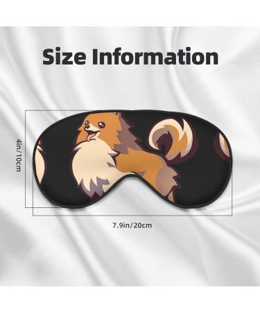 Shop Cartoon Pomeranian Dog Print Unisex Sleep Mask | Soft Comfort Eye Shade for Travel Yoga & Shift Work - Buy Online on GoSupps.com