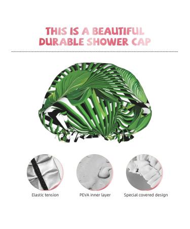 Green Palm Tree Shower Cap - Reusable & Waterproof with Double Protection Layers - Buy Online on GoSupps.com