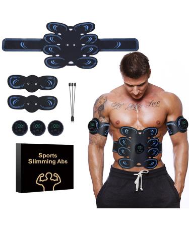 Chowchee ems abdominal muscle trainer belly trainer training device 10 modes and 30 intensities LCD screen muscle timulato certainly effective faster 16 pieces of replacement hydrogels