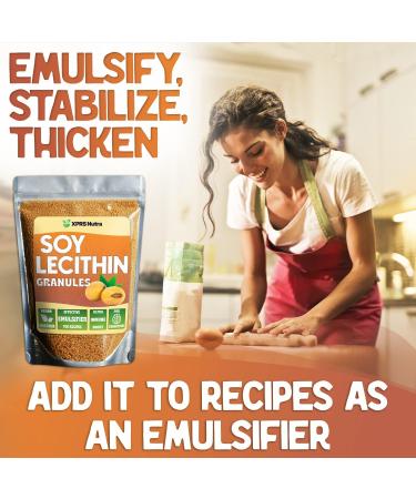 Soy Lecithin Granules Non GMO | 100% Pure Soy Lecithin - Food Grade Fat Emulsifier for Baking (8 oz) - Buy Online on GoSupps.com