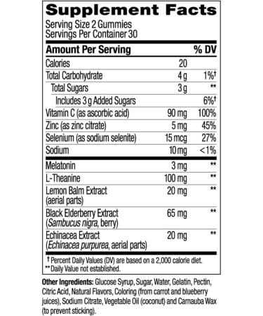 Olly Immunity Sleep Gummies - Melatonin  Elderberry  Echinacea  Zinc & Vitamin C - 60 Count - Buy Online on GoSupps.com