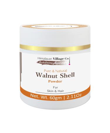Himalayan Village Kashmiri Walnut Shell Powder for Skin l Face Scrub Formulation l Massaging l Dead Skin Cells- 2.1 OZ/60gm
