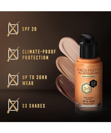 Max Factor Facefinity 3-in-1 All Day Liquid Foundation SPF 20 - 84 Soft Toffee 30ml | Pack of 1 - Buy Online on GoSupps.com