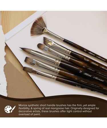 Silver Brush Limited 2604S Monza Fan Brush - Size 2 Short Handle for Oil, Acrylic, and Watercolor - Buy Online on GoSupps.com