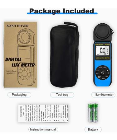 AP-881D Digital Light Meter with Ambient Temperature Measurement up to 400,000 Lux - Rotatable Head, 270 Display, Data Hold, Backlight (Blue) - Buy Online on GoSupps.com