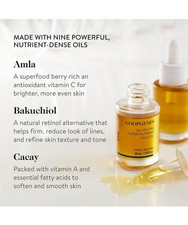 Goop Beauty Nutrient Face Oil | Anti Aging Moisturizer with Bakuchiol, Vitamin A & C | 1 fl oz | Smooth Wrinkles & Texture | Silicone & Paraben Free - Buy Online on GoSupps.com