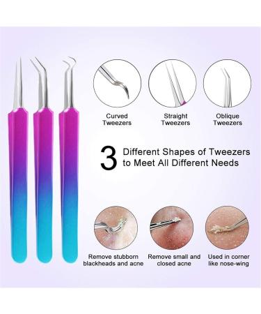 Acne Needle 10pcs Kit Stainless Steel Blackhead Remover Beauty Face Pimple Comedone Extractor Needle Clip Pore Cleaner (Color : Colorful 10pcs) - Buy Online on GoSupps.com