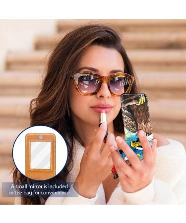 Travel Lipstick Organizer Case - Portable Makeup Bag with Mirror | American Flag Eagle Design | L431k1etgi - Buy Online on GoSupps.com